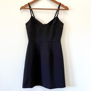 French Connection Whisper Sleeveless Flare Black Skirt Dress